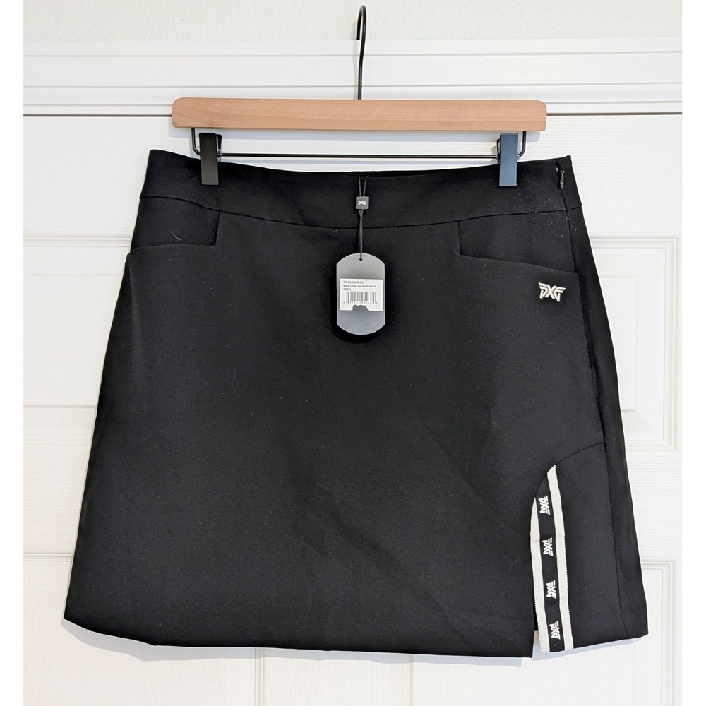 NWT PXG Black Side Logo Tape Golf Skort Skirt Built In Shorts Large NEW